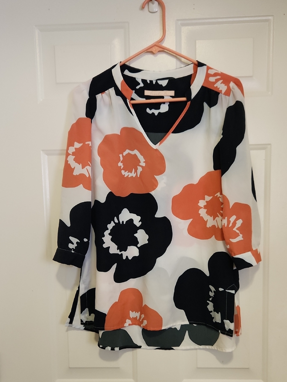 Hutch Floral Blouse Pullover V-Neck Half Sleeve